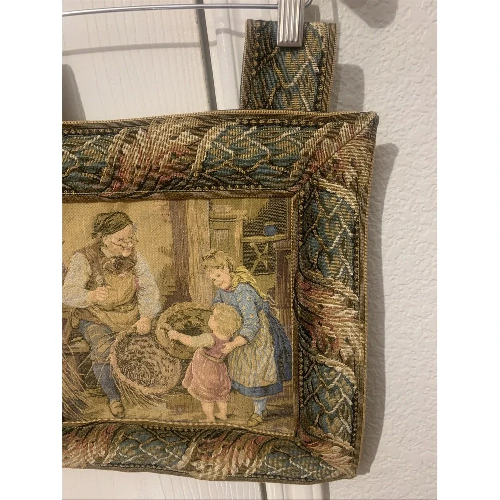 Metrax Belgium Jacquard Woven Tapestry Wall Art Hanging, Dutch Children w/Tabs